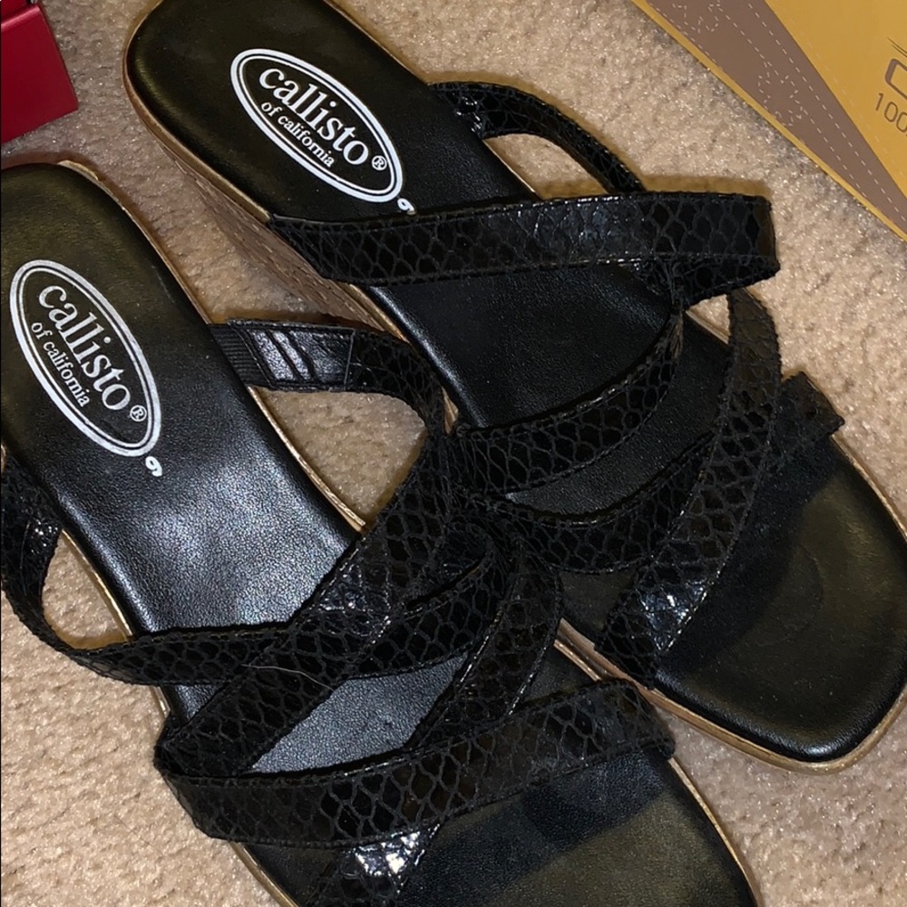 Callisto Snake Print Strappy Sandals